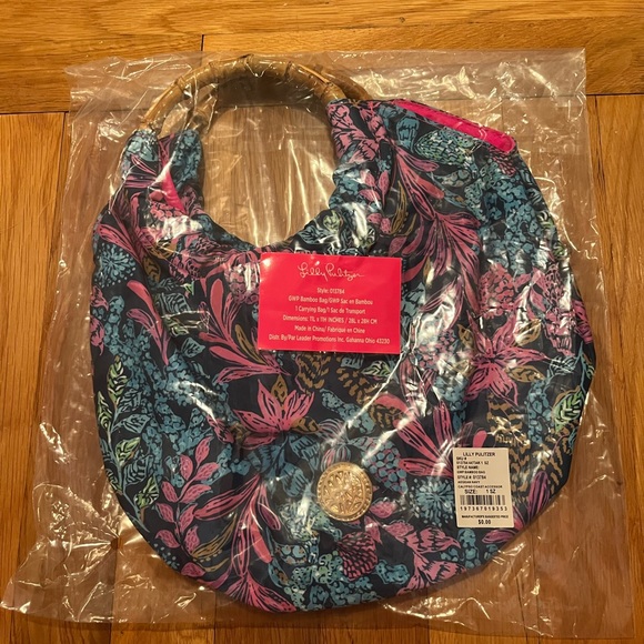 NWT Lilly Pulitzer Bamboo Purse and Earring Set - Picture 2 of 3
